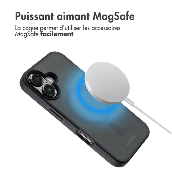 Accezz Rugged Frosted met MagSafe voor Apple iPhone 16 Zwart