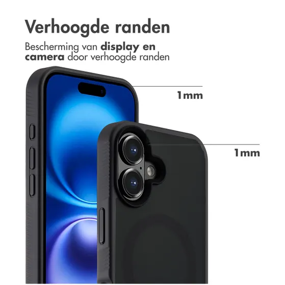 Accezz Rugged Frosted met MagSafe voor Apple iPhone 16 Zwart