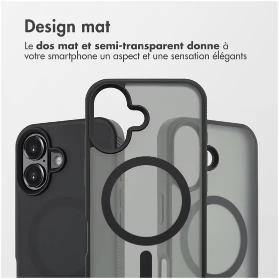 Accezz Rugged Frosted met MagSafe voor Apple iPhone 16 Zwart