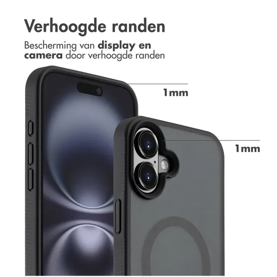 Accezz Rugged Frosted met MagSafe voor Apple iPhone 16 Plus Zwart