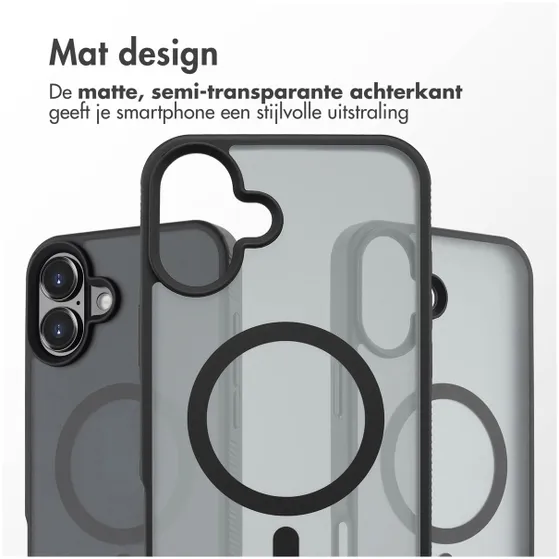 Accezz Rugged Frosted met MagSafe voor Apple iPhone 16 Plus Zwart