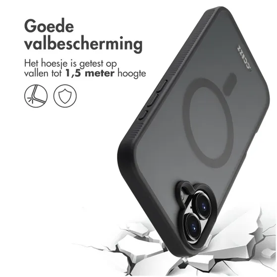 Accezz Rugged Frosted met MagSafe voor Apple iPhone 16 Plus Zwart