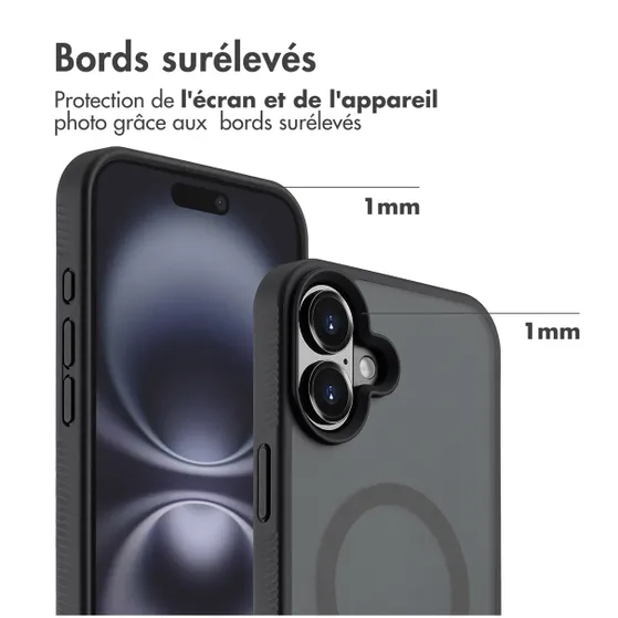 Accezz Rugged Frosted met MagSafe voor Apple iPhone 16 Plus Zwart
