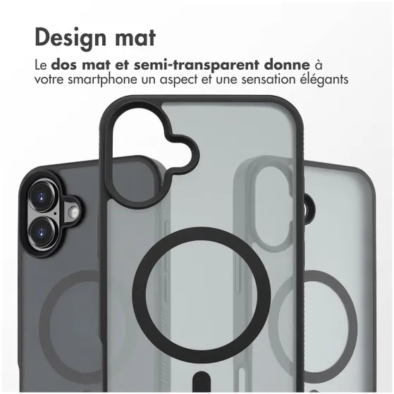 Accezz Rugged Frosted met MagSafe voor Apple iPhone 16 Plus Zwart