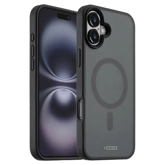 Accezz Rugged Frosted met MagSafe voor Apple iPhone 16 Plus Zwart