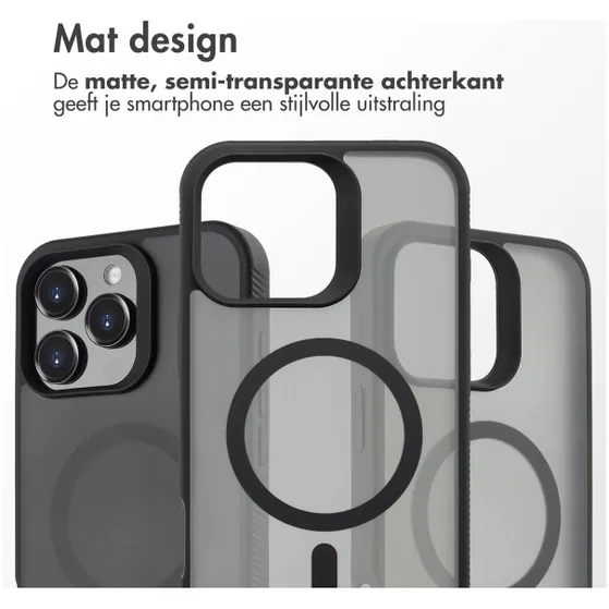 Accezz Rugged Frosted met MagSafe voor Apple iPhone 16 Pro Max Zwart