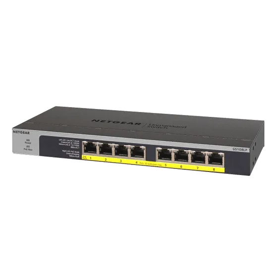 Netgear GS108lp switch (8PT POE/POE+GIGABIT UNMANAGED)