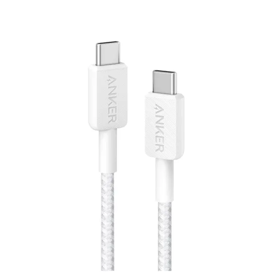 Anker 322 USB-C to USB-C Cable Nylon 0.9M 60W Wit