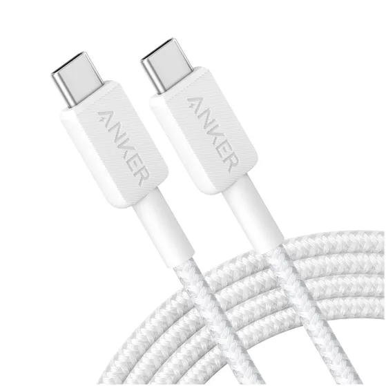 Anker 322 USB-C to USB-C Cable Nylon 1.8M 60W Wit