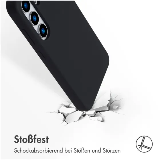 Accezz Liquid Silicone Backcover met MagSafe voor Samsung Galaxy S25 Zwart