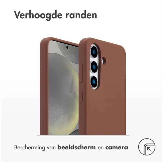 Accezz Liquid Silicone Backcover met MagSafe voor Samsung Galaxy S25 Donkerbruin