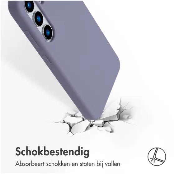 Accezz Liquid Silicone Backcover met MagSafe voor Samsung Galaxy S25 Grijs