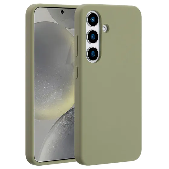 Accezz Liquid Silicone Backcover met MagSafe voor Samsung Galaxy S25 Groen