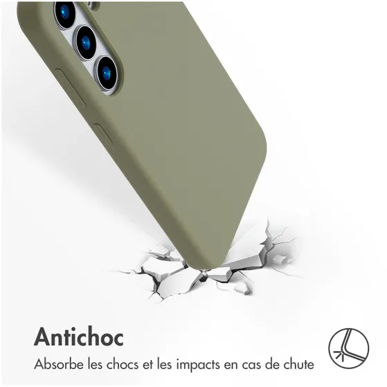 Accezz Liquid Silicone Backcover met MagSafe voor Samsung Galaxy S25 Groen