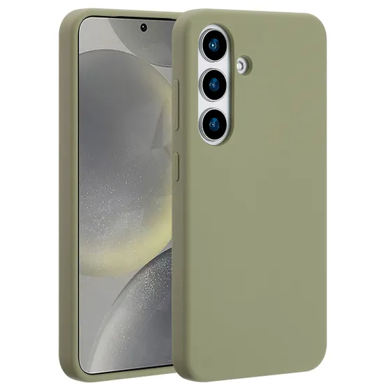 Accezz Liquid Silicone Backcover met MagSafe voor Samsung Galaxy S25 Groen