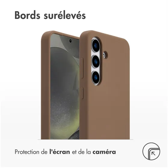 Accezz Liquid Silicone Backcover met MagSafe voor Samsung Galaxy S25 Lichtbruin