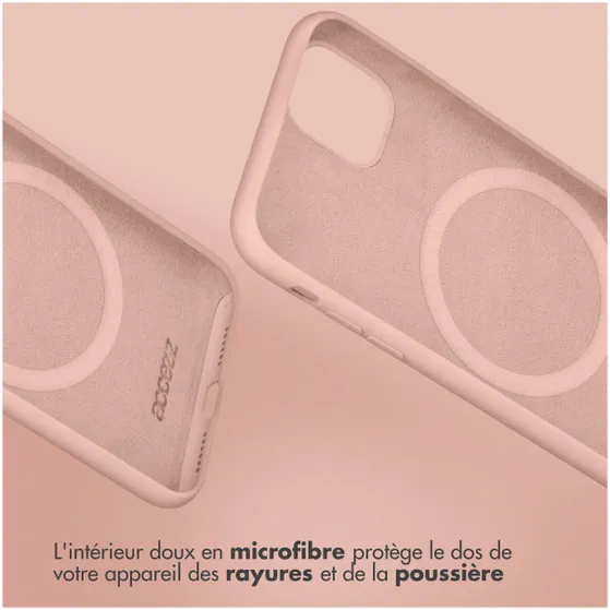 Accezz Liquid Silicone Backcover met MagSafe voor Samsung Galaxy S25 Roze