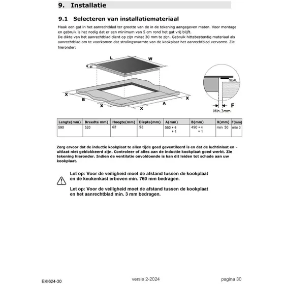 Exquisit EKI624-30 Zwart