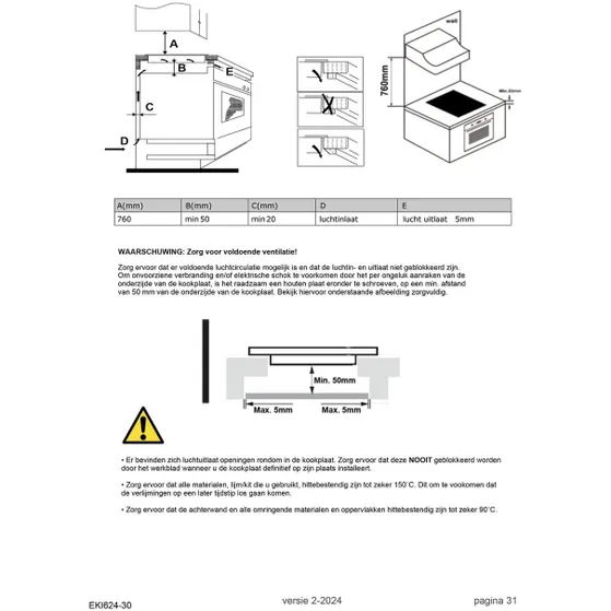 Exquisit EKI624-30 Zwart