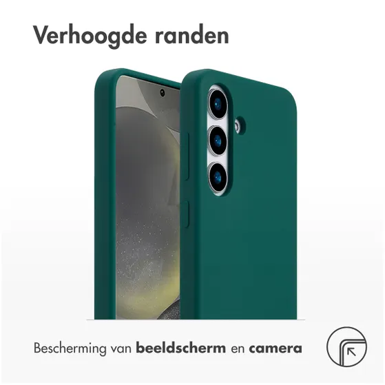 Accezz Liquid Silicone Backcover met MagSafe voor Samsung Galaxy S25 Donkergroen