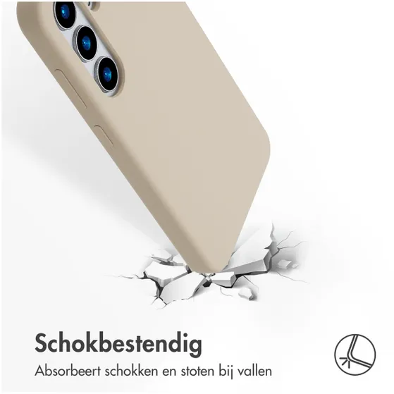 Accezz Liquid Silicone Backcover met MagSafe voor Samsung Galaxy S25 Donkergrijs