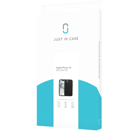 Just in Case Premium Liquid Color TPU Case voor Apple iPhone 15 Zwart