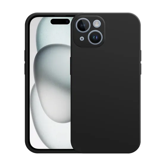 Just in Case Premium Liquid Color TPU Case voor Apple iPhone 15 Zwart