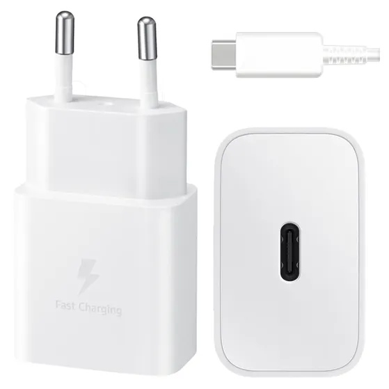 Samsung 15W Power Adapter incl. USB-C naar USB-C kabel (1m) Wit