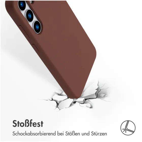 Accezz Liquid Silicone Backcover met MagSafe voor Samsung Galaxy S25 Plus Donkerbruin