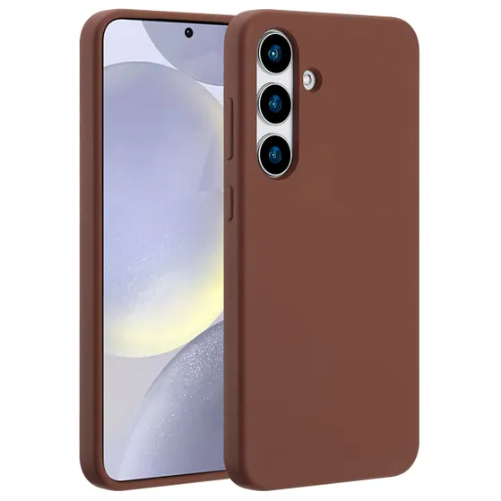 Accezz Liquid Silicone Backcover met MagSafe voor Samsung Galaxy S25 Plus Donkerbruin
