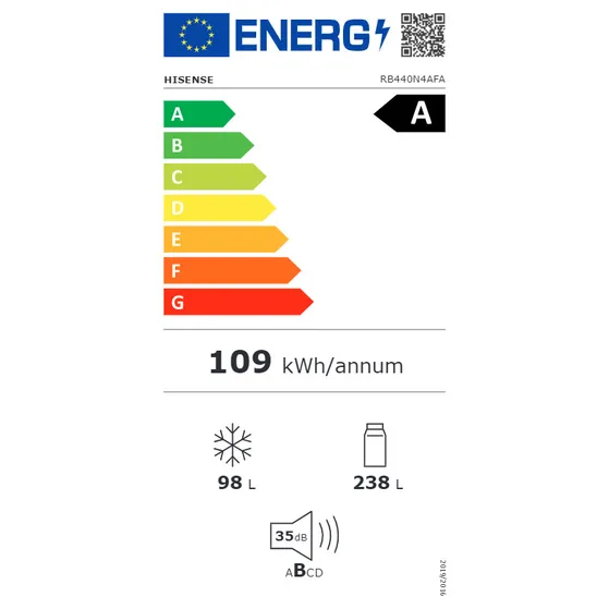 Hisense RB440N4AFA Zwart