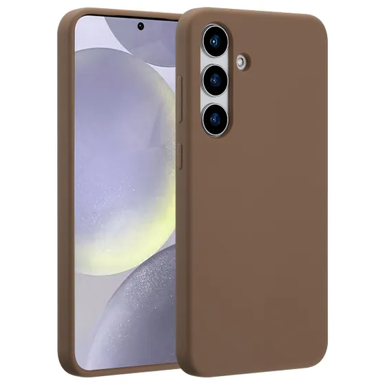 Accezz Liquid Silicone Backcover met MagSafe voor Samsung Galaxy S25 Plus Lichtbruin