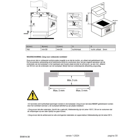 Exquisit EKI614-30 Zwart