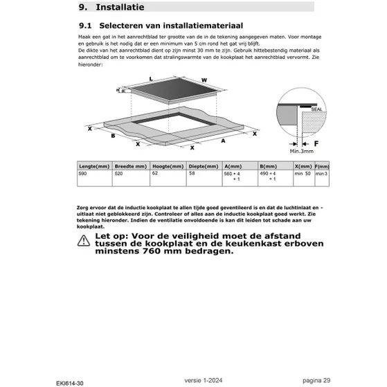 Exquisit EKI614-30 Zwart