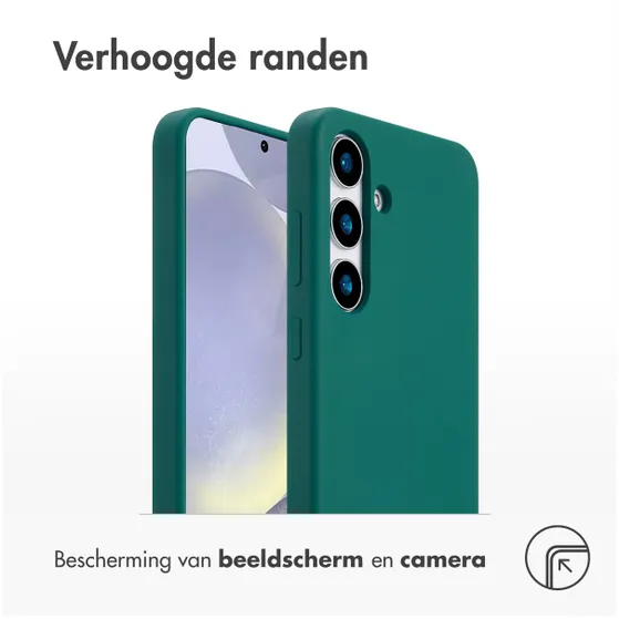 Accezz Liquid Silicone Backcover met MagSafe voor Samsung Galaxy S25 Plus Donkergroen