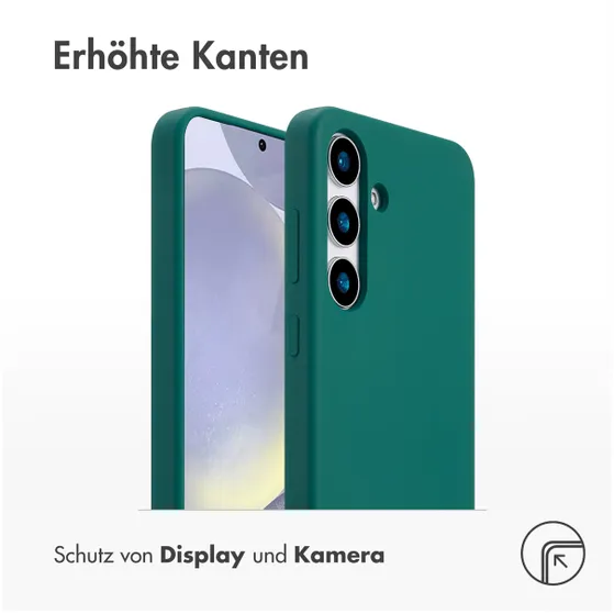 Accezz Liquid Silicone Backcover met MagSafe voor Samsung Galaxy S25 Plus Donkergroen