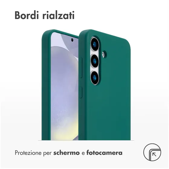 Accezz Liquid Silicone Backcover met MagSafe voor Samsung Galaxy S25 Plus Donkergroen