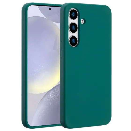 Accezz Liquid Silicone Backcover met MagSafe voor Samsung Galaxy S25 Plus Donkergroen