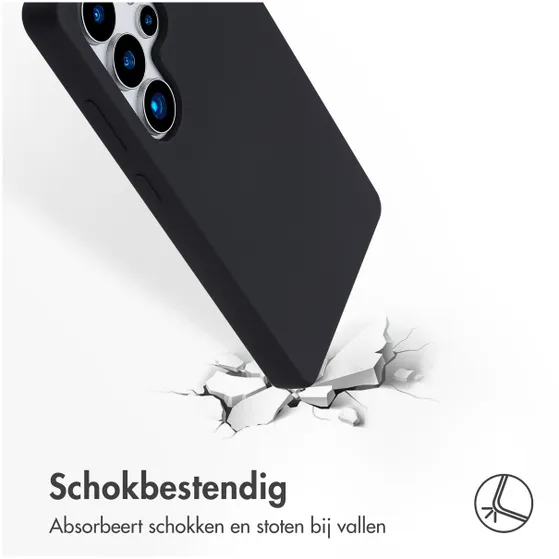 Accezz Liquid Silicone Backcover met MagSafe voor Samsung Galaxy S25 Ultra Zwart