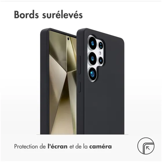 Accezz Liquid Silicone Backcover met MagSafe voor Samsung Galaxy S25 Ultra Zwart