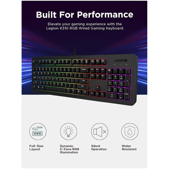 Lenovo Legion K310 RGB Gaming Keyboard - US English
