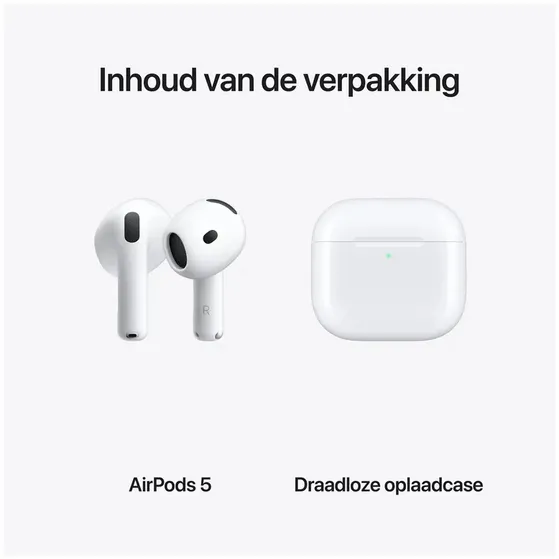 Apple AirPods 5 met draadloze oplaadcase