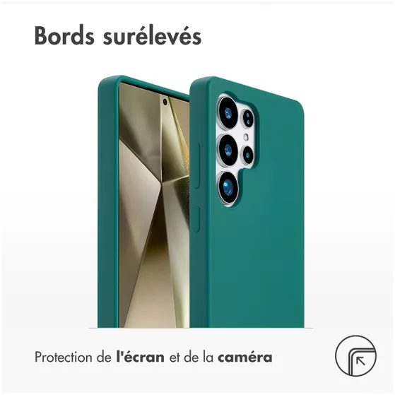 Accezz Liquid Silicone Backcover met MagSafe voor Samsung Galaxy S25 Ultra Donkergroen