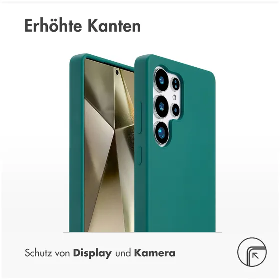 Accezz Liquid Silicone Backcover met MagSafe voor Samsung Galaxy S25 Ultra Donkergroen