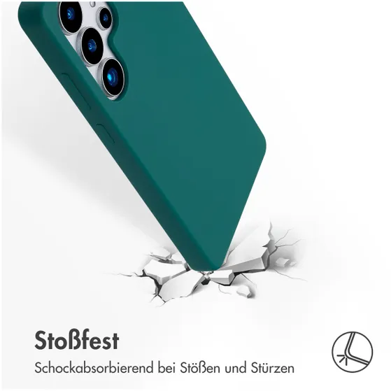 Accezz Liquid Silicone Backcover met MagSafe voor Samsung Galaxy S25 Ultra Donkergroen