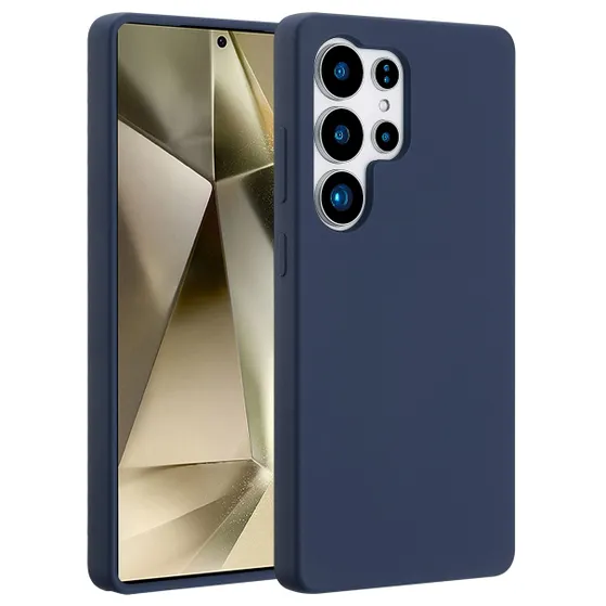 Accezz Liquid Silicone Backcover met MagSafe voor Samsung Galaxy S25 Ultra Donkerblauw