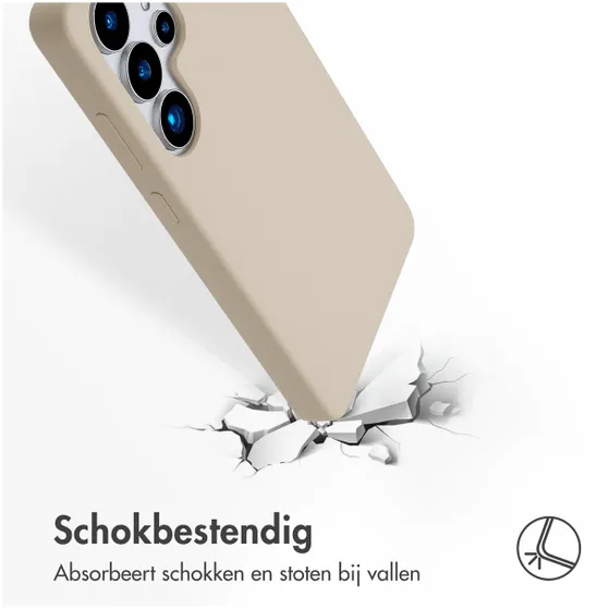 Accezz Liquid Silicone Backcover met MagSafe voor Samsung Galaxy S25 Ultra Donkergrijs