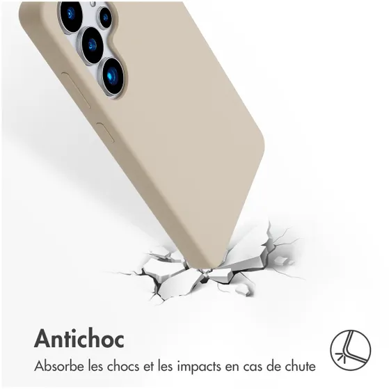 Accezz Liquid Silicone Backcover met MagSafe voor Samsung Galaxy S25 Ultra Donkergrijs