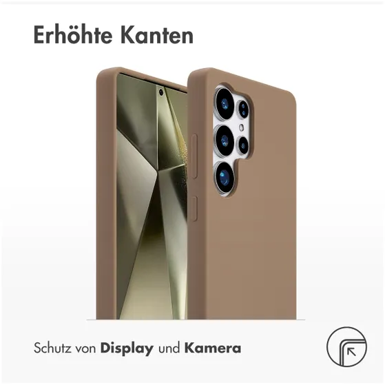 Accezz Liquid Silicone Backcover met MagSafe voor Samsung Galaxy S25 Ultra Lichtbruin