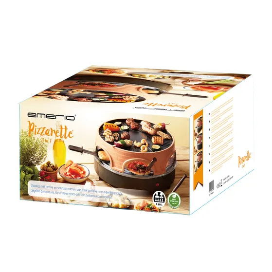 Emerio PO-113255.4 3-IN-1 Pizzarette Zwart/rvs